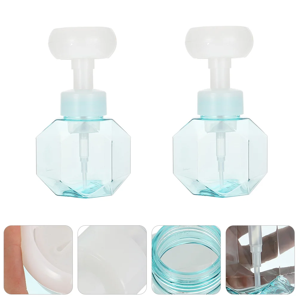 

2 Pcs Detergent Dispenser Flower Sparkling Bottle The Flowers Facial Cleaning Bubbler Milk Cleanser