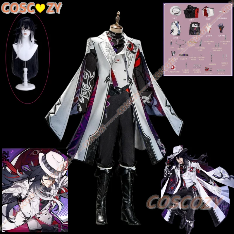 

Honkai Star Rail Ashveil Cosplay Costume Wig Uniform Hat Outfit Metal Accessory Ashen Detective Agency Halloween Party Women Set