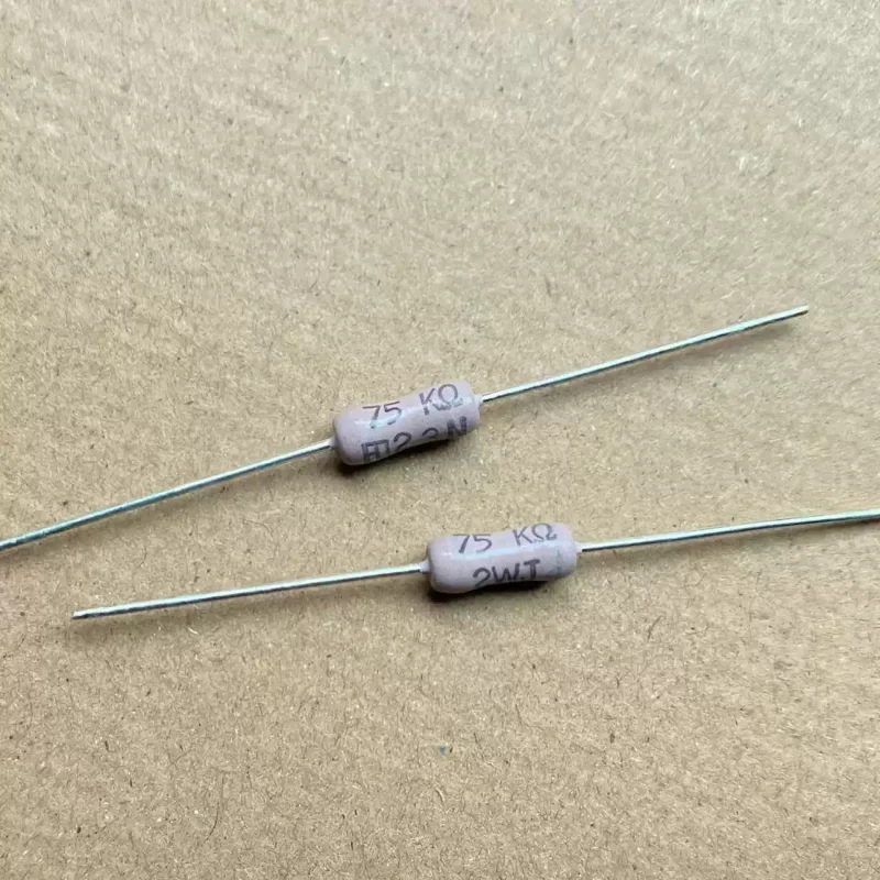 10-100pcs S2W 2W 75K Ω J 75K 5% imported Fukushima dual feather resistor