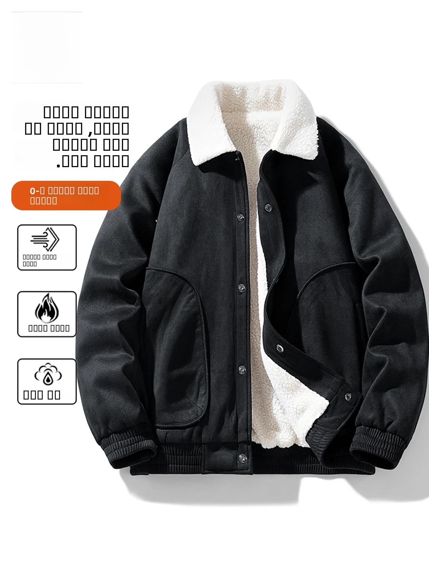 

Утепленная мужская куртка из хлопка с воротником-стойкой, на молнии, в городском стиле, молодежная, теплая, из овечьего вельвета, длинная