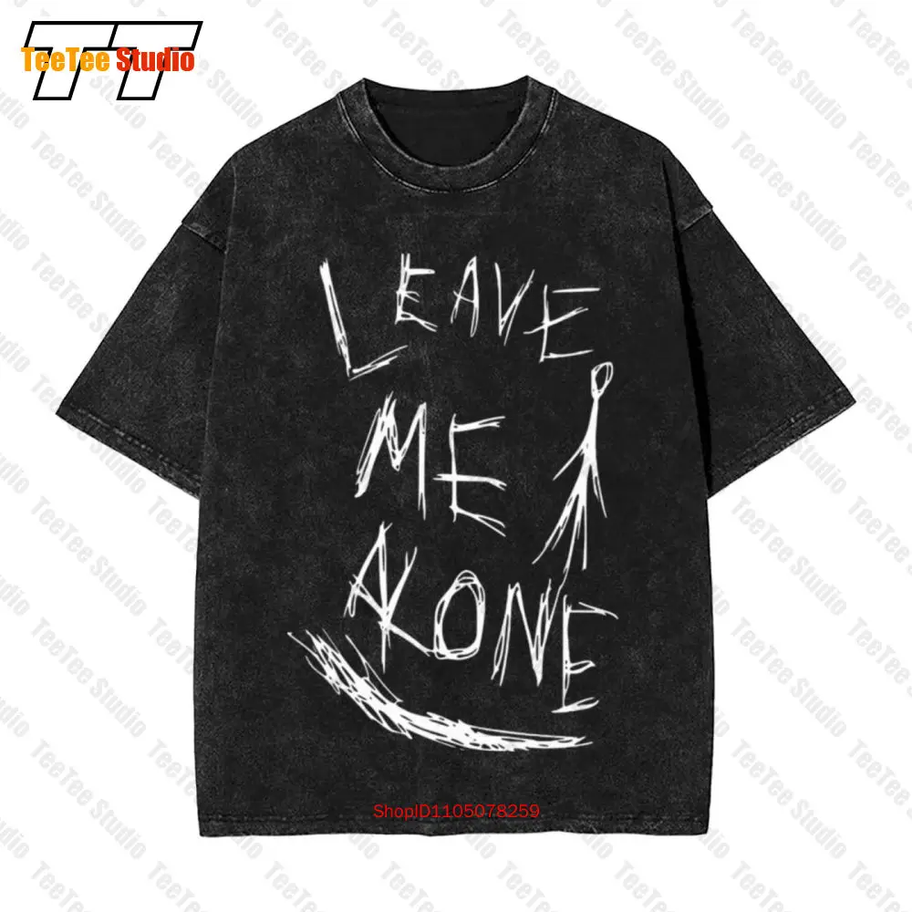 

Slenderman Leave Me Alone Creepypasta Vintage Oversized T-Shirt Q2BD