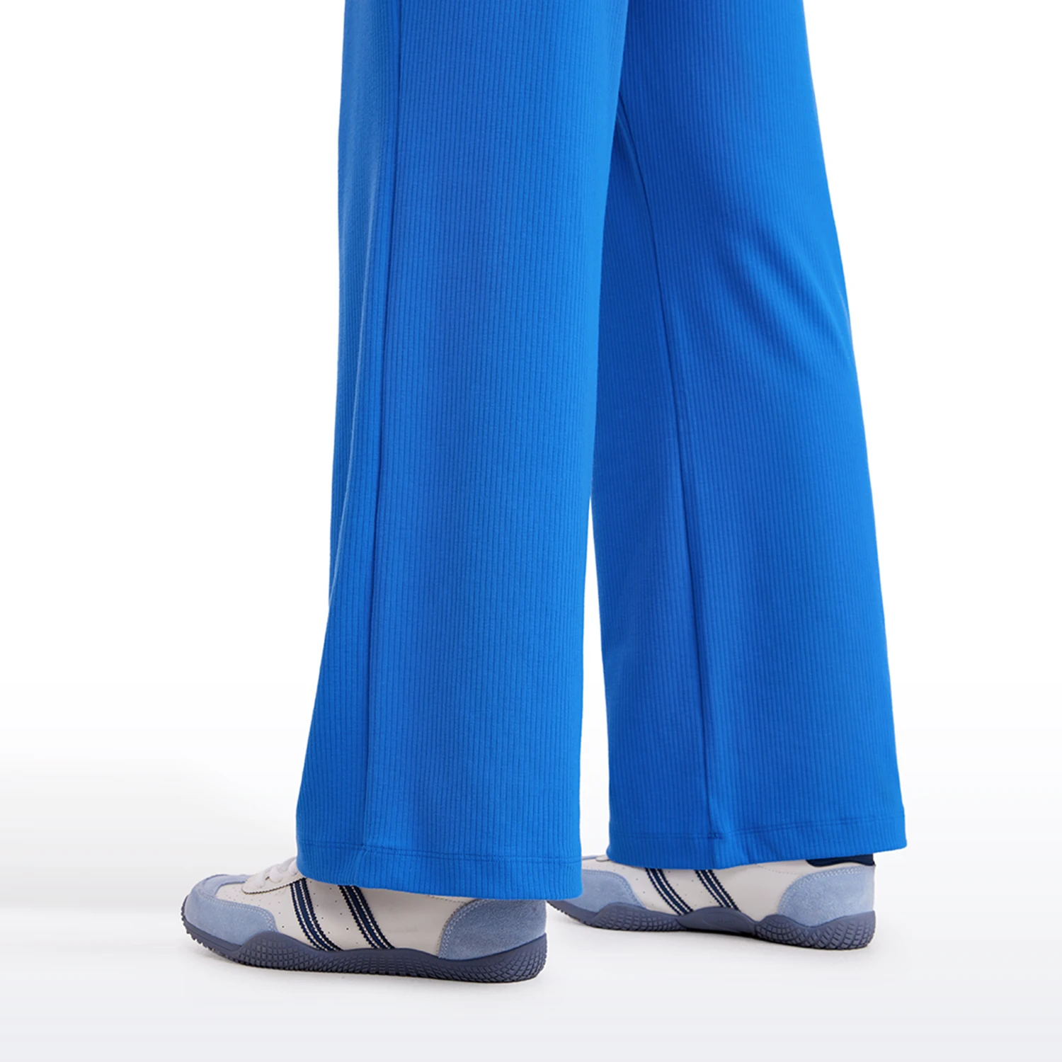 CRZ YOGA Comfy Ribbed Sweatpants Women 30.5\'\' Wide Leg Casual Lounge Travel Pants with Pockets