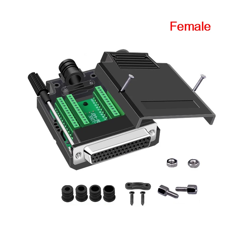 

HDB44 Solder Free Plug Connection Industrial 3 Row D-SUB 44pin Male Female P Pin Hole Plug db44 Breakout Clamps Platinum Adapter