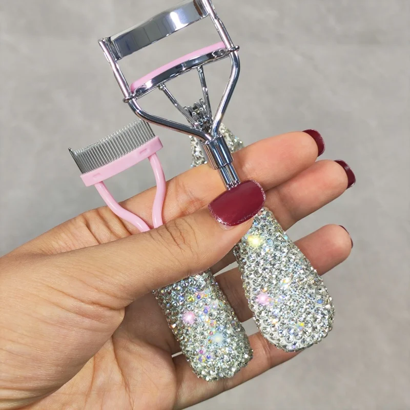 High Appearance Level Eyelash Curler Set with Artificial Diamond Curling Mini Portable Eyelash Tool for Beginners