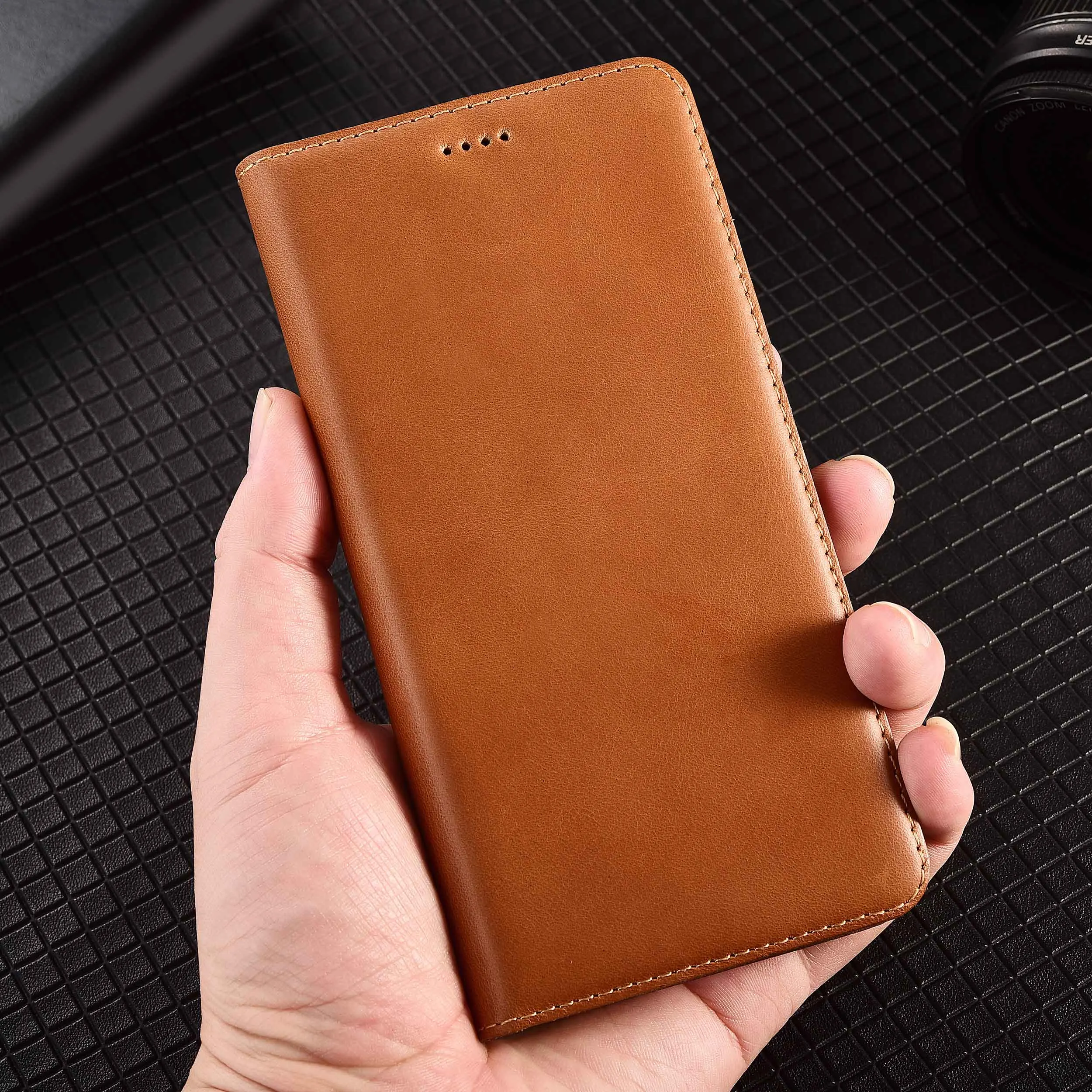 Para ulefone armadura 19 19t 21 22 23 24 25 25t 26 27 27 pro ultra cera gota padrão de couro genuíno flip capa do telefone caso