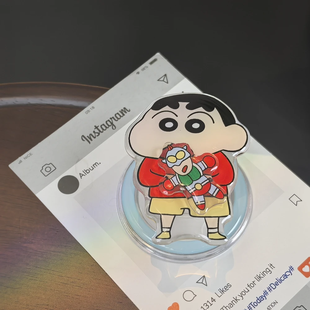 Crayon Shin-chan Niedlicher Magnetischer Handyhalter für Magsafe, Griptok Grip Tok Ständer für iPhone und Samsung, Faltbarer Kabelloser Ladehalter – Detail 4