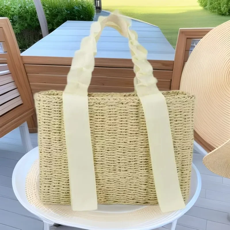 Straw Woven Handbag Summer Vacation Beach Bag Women High-End Versatile Handwoven Tote