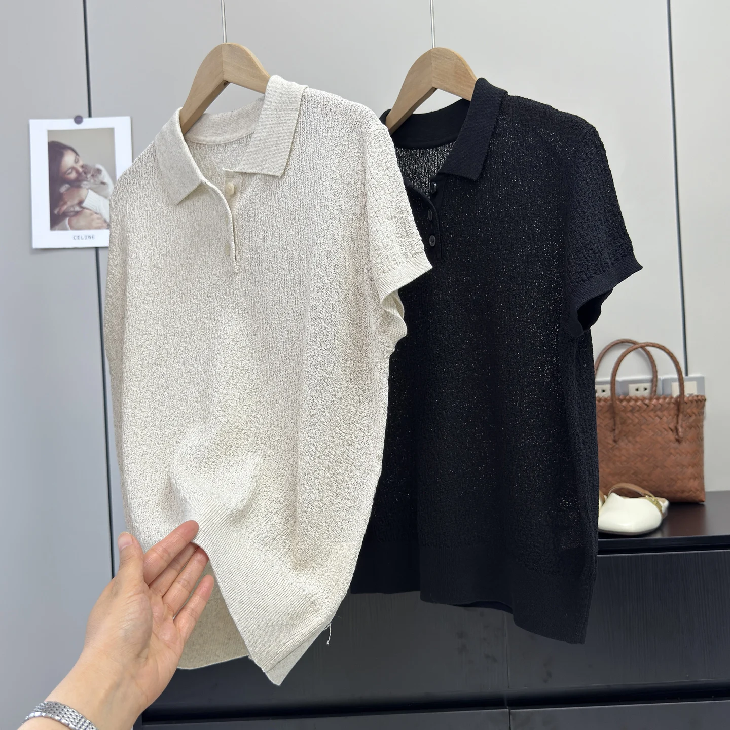 lectual Sle Ne Knitwear camiseta transpirable lino seda ligero adelgazante verano Top mujer Faion