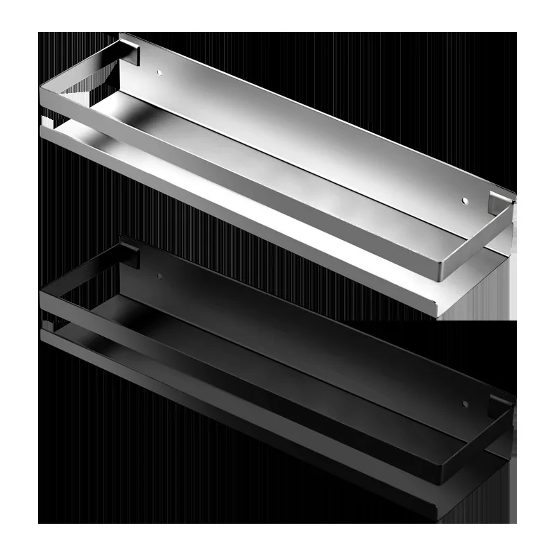 رف توابل مثبت على الحائط من الفولاذ المقاوم للصدأ - منظم مطبخ بدون مثقاب، رف تخزين متعدد الأغراض للتوابل واللوازم