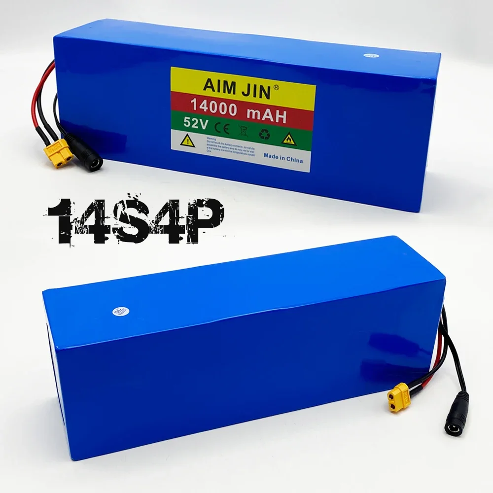 14S4P 52V 14Ah 18650 rechargeable lithium battery pack 14000mAh  suitable for 250-1500W built-in BMS+58.8V 2A charger