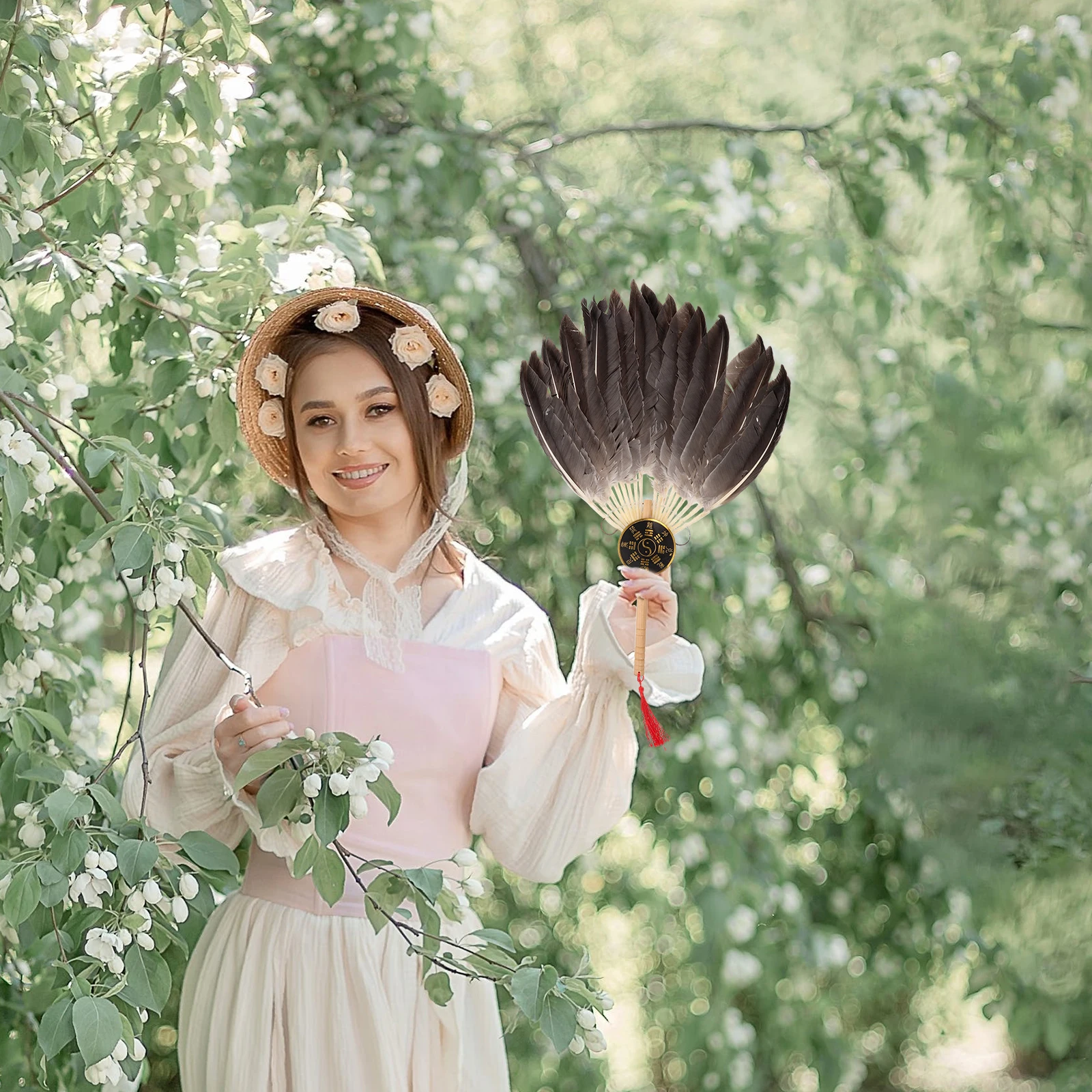 

Fan Chinese Hand Decorate Craft Performance Bagua Cosplay Plastic Accessories Child Dancing Fans