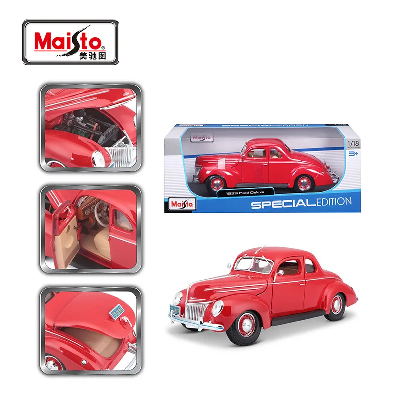 

Maisto 1:18 Scale Ford Deluxe 1939 Coupe Diecast Miniature Car Model 1/18 Metal Simulation Men's Hobbies Collection Vehicle Toys