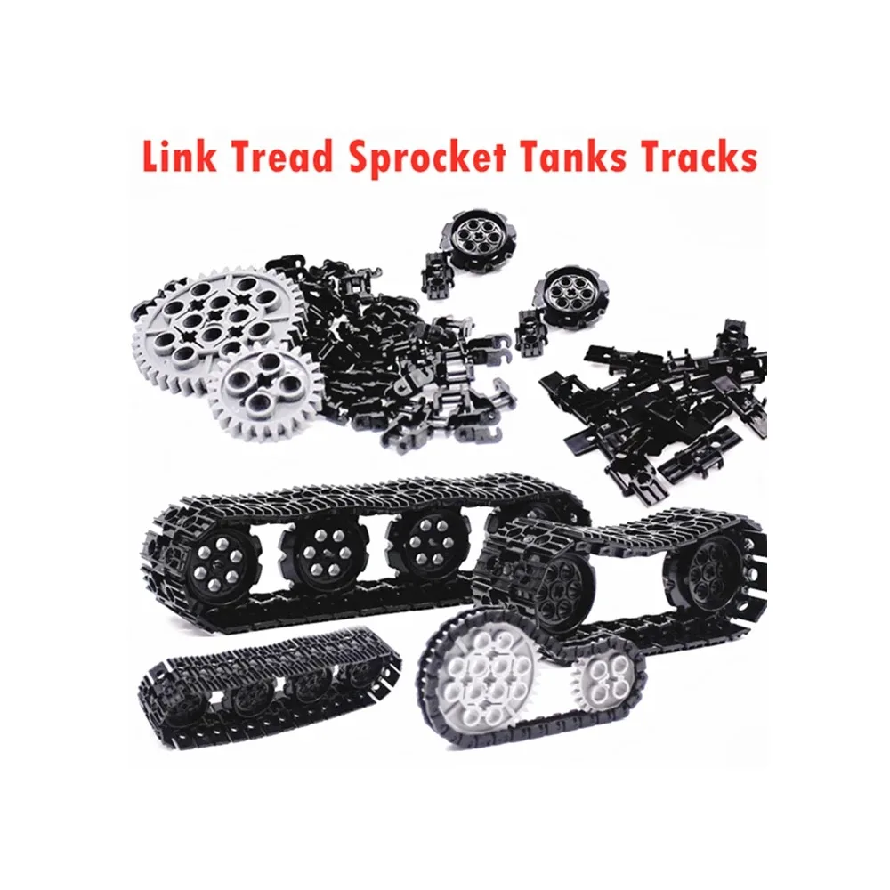 MOC Building Blocks 3711 3873 88323 57518 High-Tech Tank Chain Track Link Assembles Mechanical Engineering Kids Toys