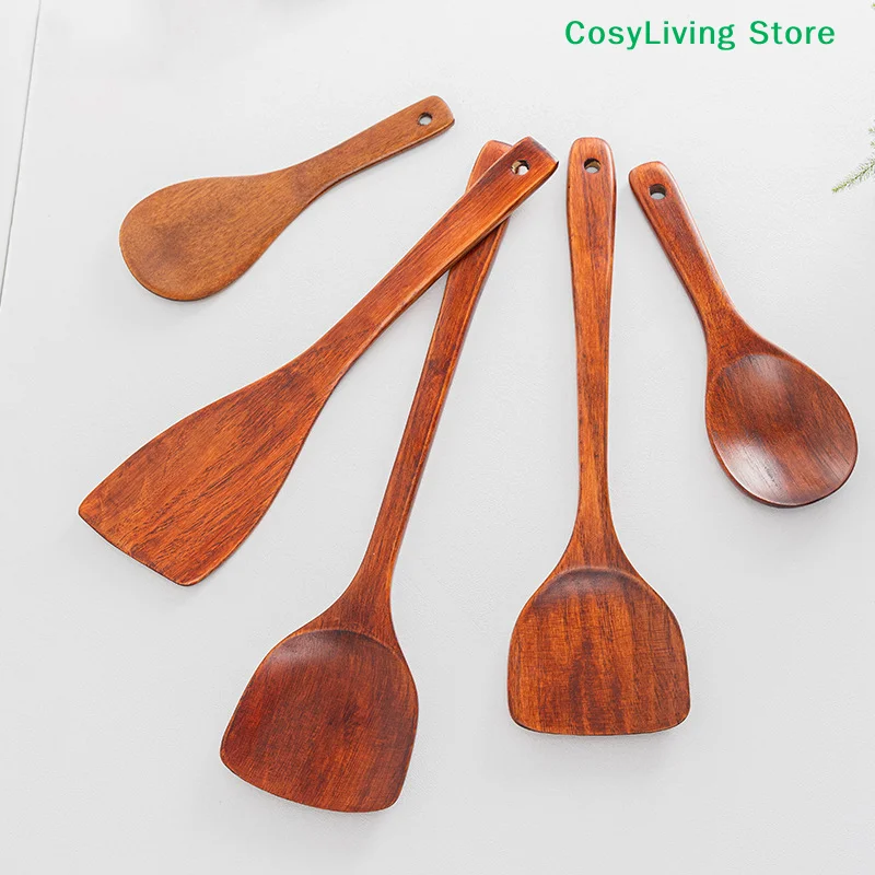 [CL]Wooden Shovel Spoon Non Stick Wood Long Rice Spatula Kitchen Cooking Utensil Hand Stir Fry Tools Sets Cooker Pots Mini[CL]