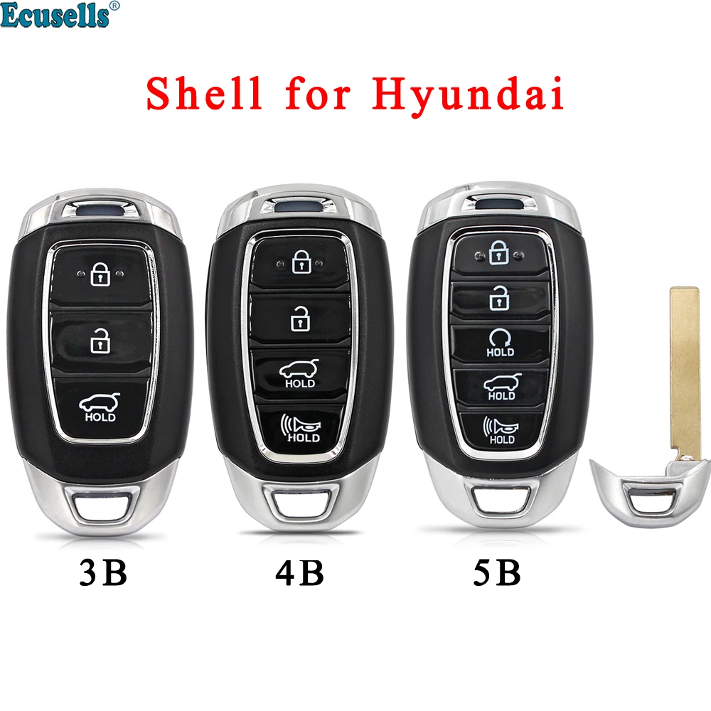 3/4/5 Button Remote Key Shell Case Fob  for Hyundai Elantra Tucson I30 Creta IX25 Solaris Kona SantaFe