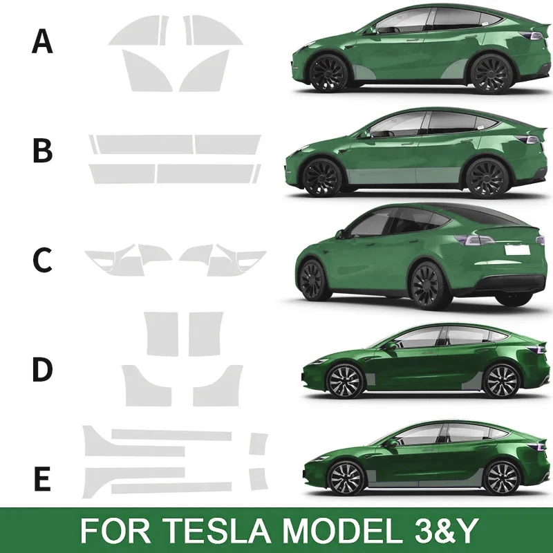 

For Tesla Model 3 Model Y TPU Paint Protection Film Car Door Triangle Protective Film PPF Clear Bra Anti-Scratch Resistant Kit