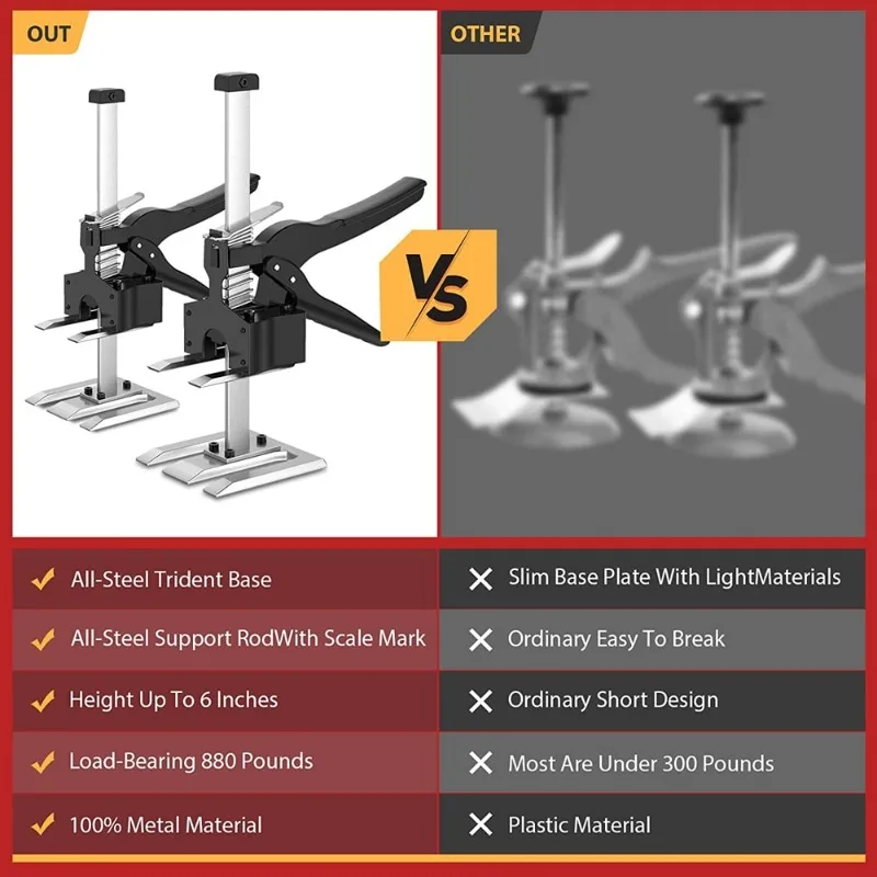 Imagem -04 - Labor-saving Braço Jack para Painel da Porta Mão Elevação Tool Drywall Elevação Cabinet Board Lifter Telha Altura Ajustador Elevador pc Pcs