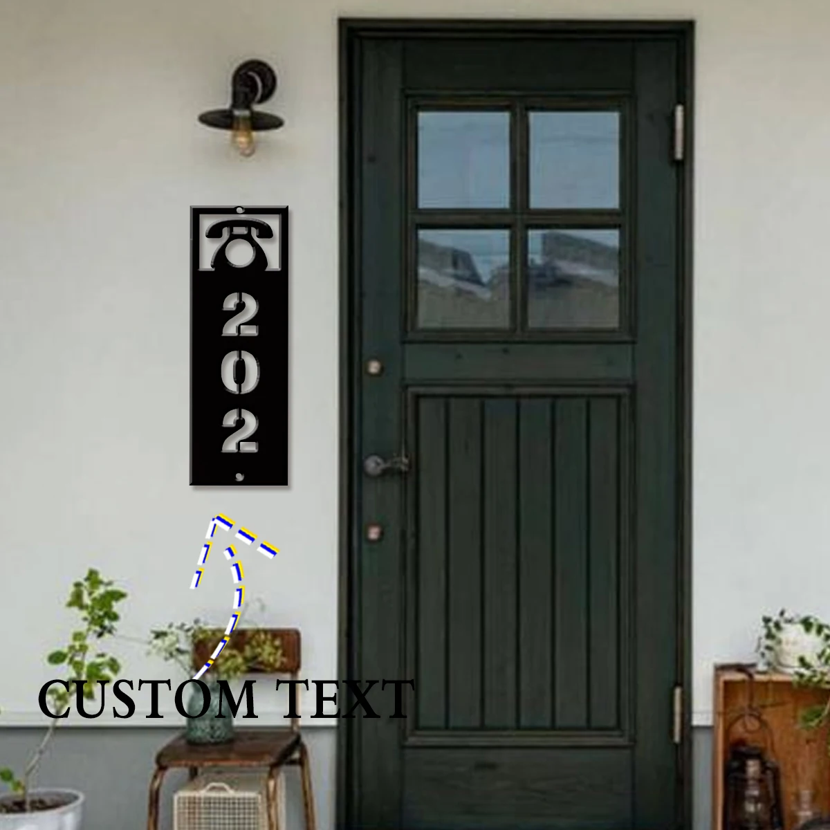 1Pc Custom modern Metal Street Address Number Sign,Ideal Home Room Garden Farm Fence Office Windows Wall Post Box Decor Gift