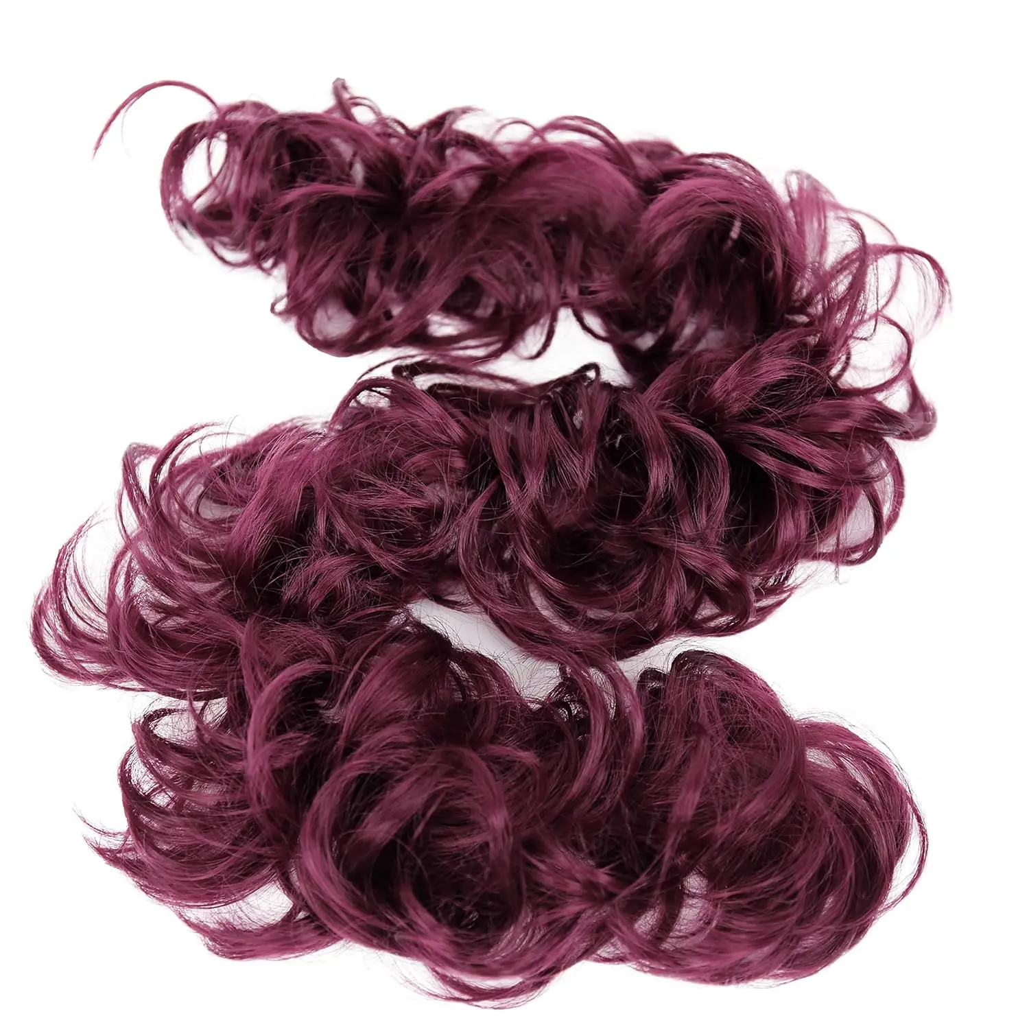 Synthetic Fibres Curly Messy Updo Buns Long Hairpiece Hair Wrap Around Ponytail Extensions