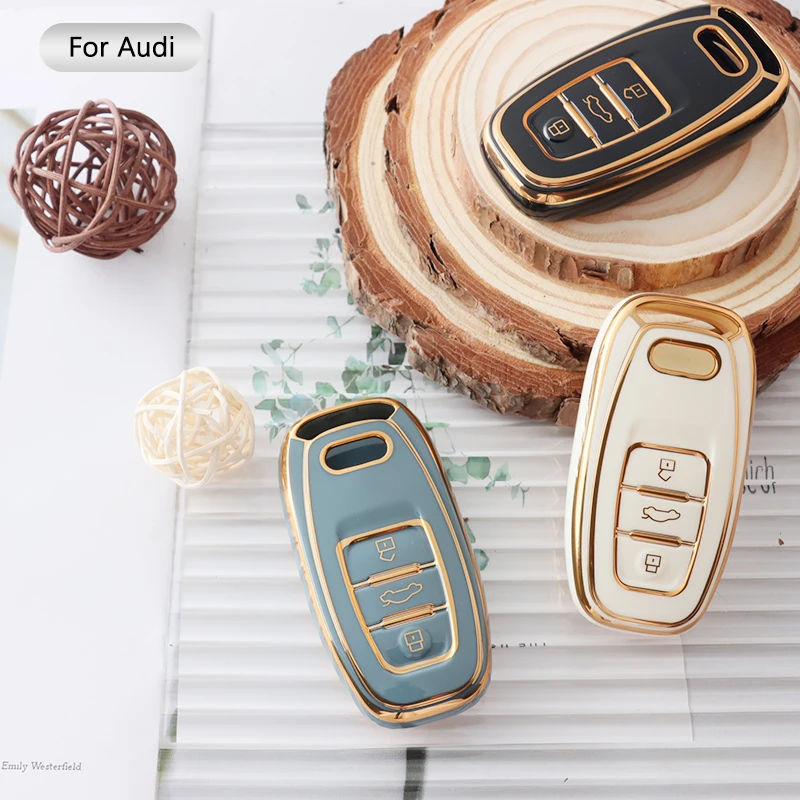 Soft TPU Car Key Case Cover for Audi A1 A3 8V A4 B8 B9 A5 A6 C7 A7 A8 Q3 Q5 Q7 S4 S6 S7 S8 R8 TT Car Key Protector Shell Keyless