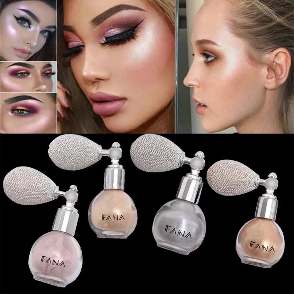 Fashion Highlighter Powder Spray High Gloss Glitter Powder Spray Shimmer Sparkle Powder Makeup For Face Body Highlight Make O8U2