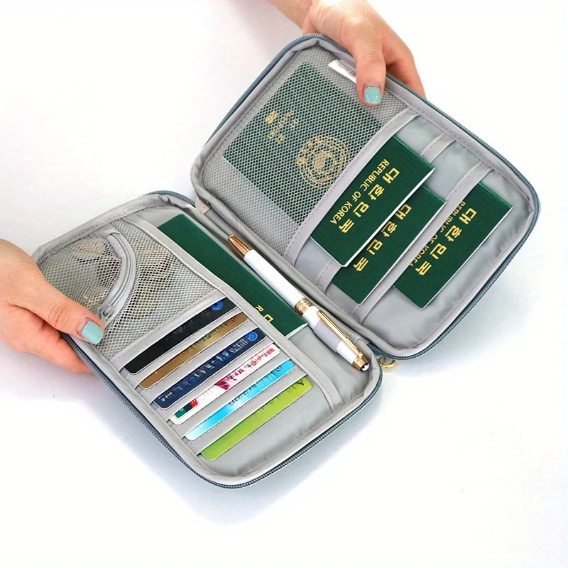 1pc  Bag, Multifunctional Document Bag, Reusable Passport Holder, Portable Travel  Bag, For Long-distance Travel And Business,