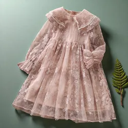 Kids Lace Dresses for Girls Princess Flower Dress Pink Baby Outfits Children Clothes for Teenagers Costumes 4 5 6 8 10 12 Years