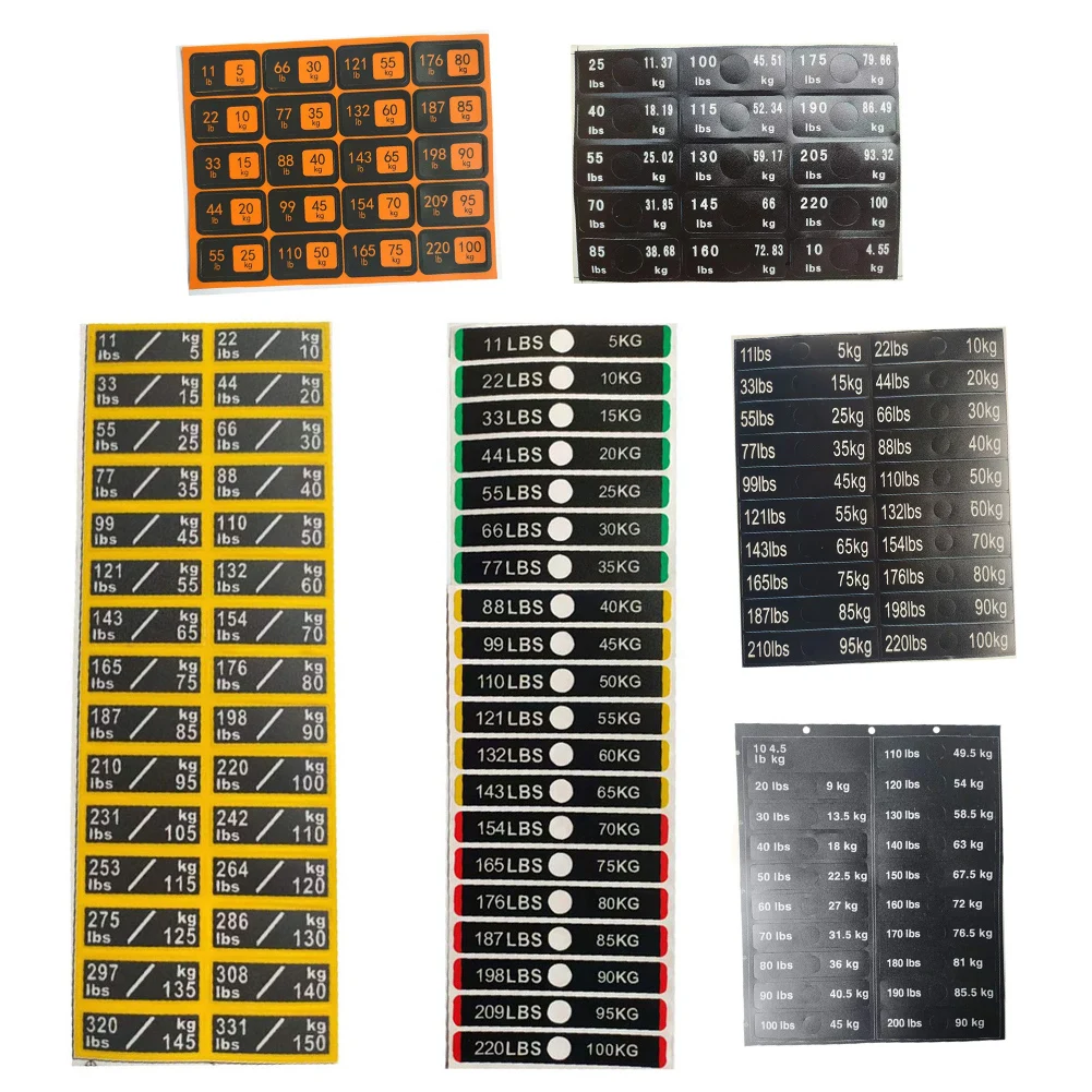 1pc Weight Block Stickers For Fitness Equipment Gym Weight Stack Label PP Number Weight Plates Sticker For Weight Identification