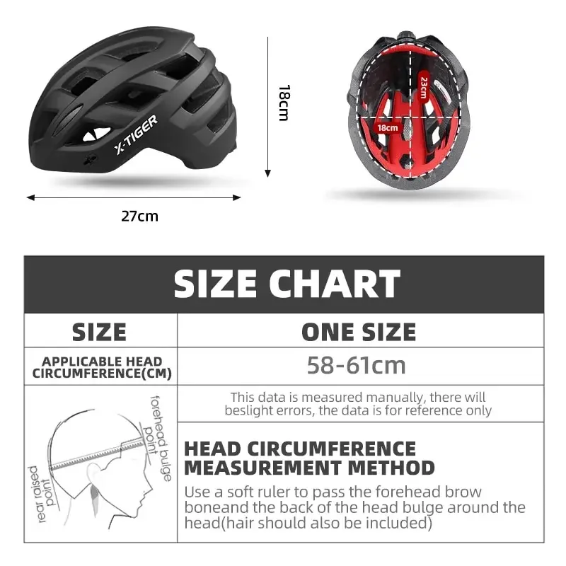 X-TIGER MTB Bicycle Helmet Integrally-molded Mountain Bike Helmet Ultralight Racing Cycling Helmet Outdoor Cycling Equipmen