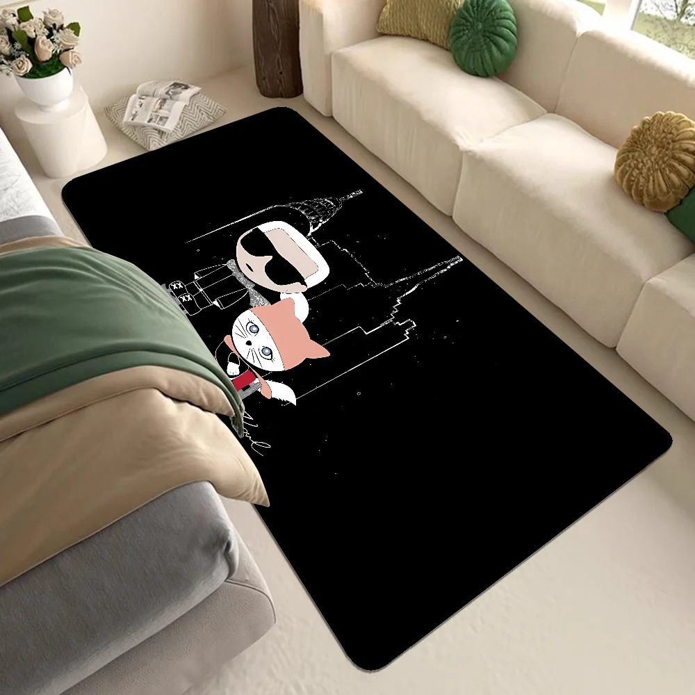 K-Karls-cat-L-Lagerfelds Hallway Carpet Non-Slip Laundry Room Mat Laundry Decor Balcony Child Living Room Bedside Area Rugs