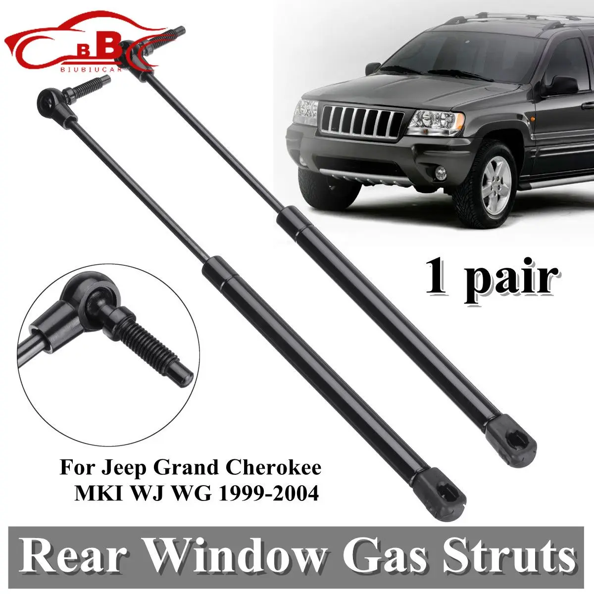 2Pcs Rear Window Boot Gas Tailgate Hatch Rear Boot Gas For Jeep Grand Cherokee MKI WJ WG 1999-2004 55136761AA 55136965AA