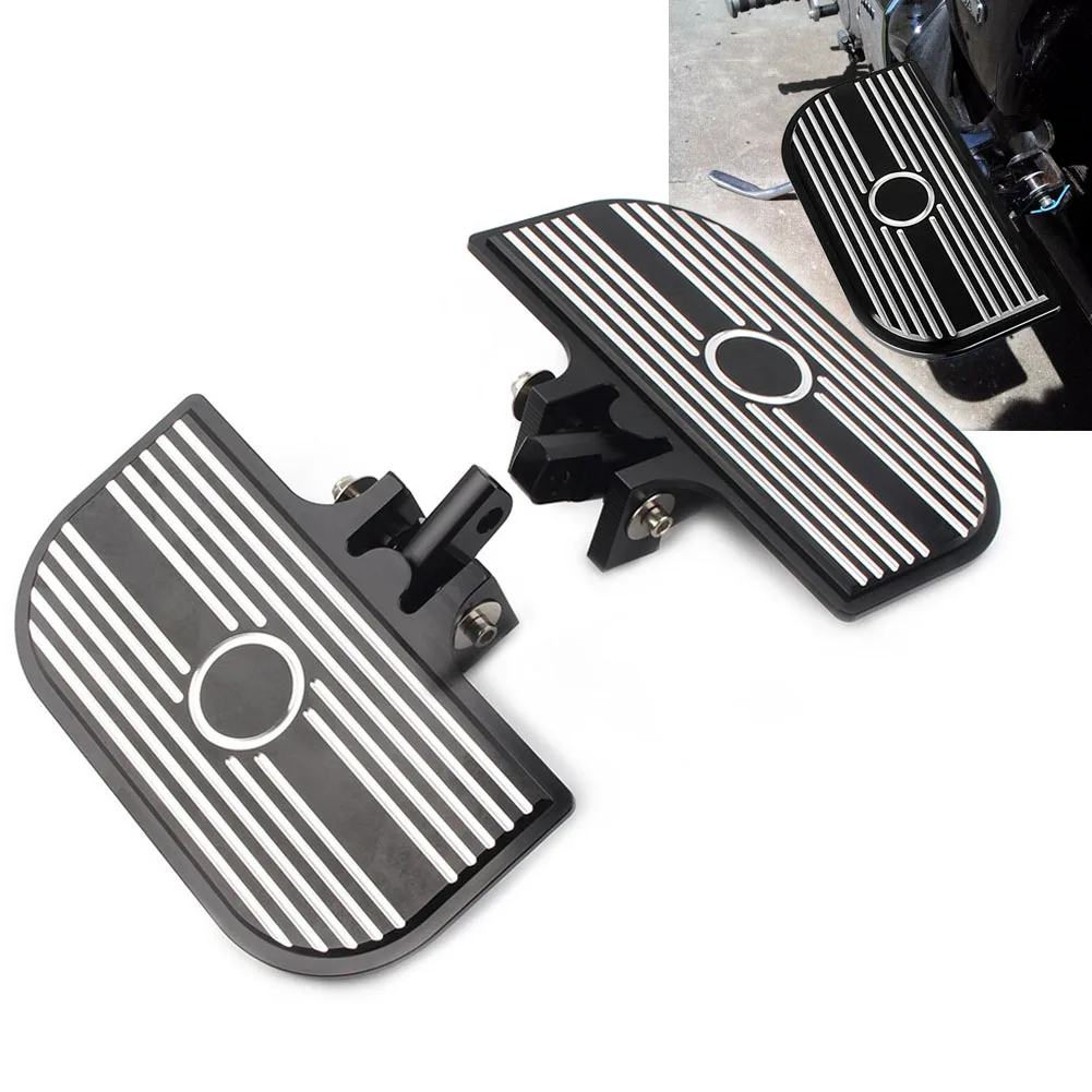 2Pcs Black Motorbike Mount Rear Passenger Floorboards Pedal Pads For Harley Heritage Springer Low Rider V-Rod