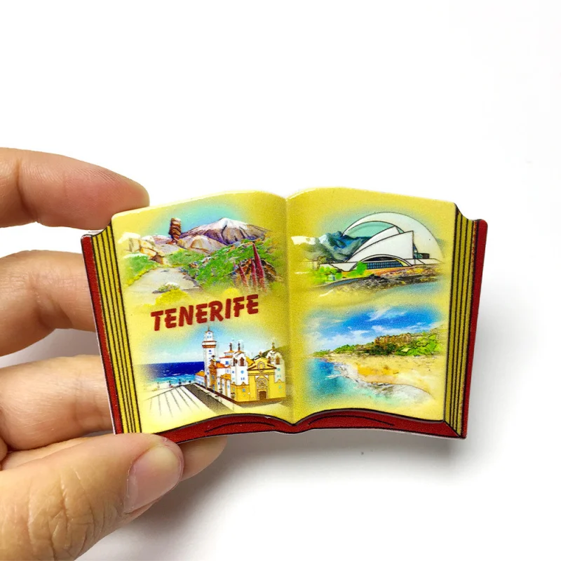Tenerife, Spain Creative Book and Text Creative Magnetic Refrigerator Sticker Travel Souvenirs Home Decoration Gift