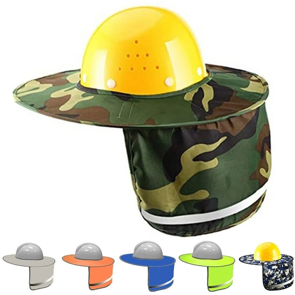 Reflective Stripe Outdoor Protection Cap Cover High Visibility Reflective Stripe Safety Hat Sun Shade Working Sturdy
