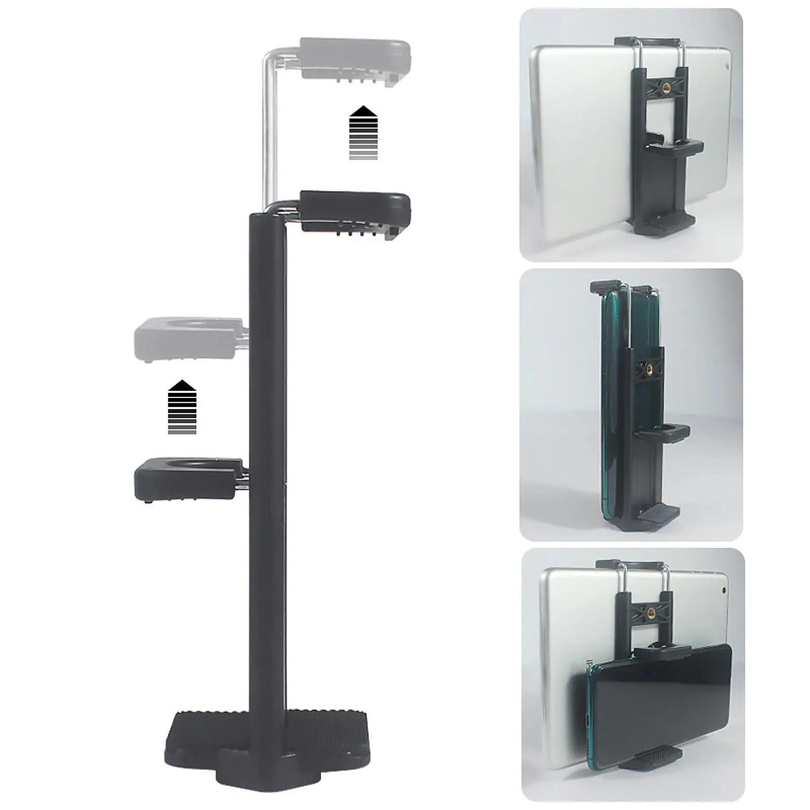 

2 in 1 Tablet Phone Tripod Mount Clamp 1/4inch Screw Thread Adjustable Clip Universal for Tablet Smartphones Selfie Stick