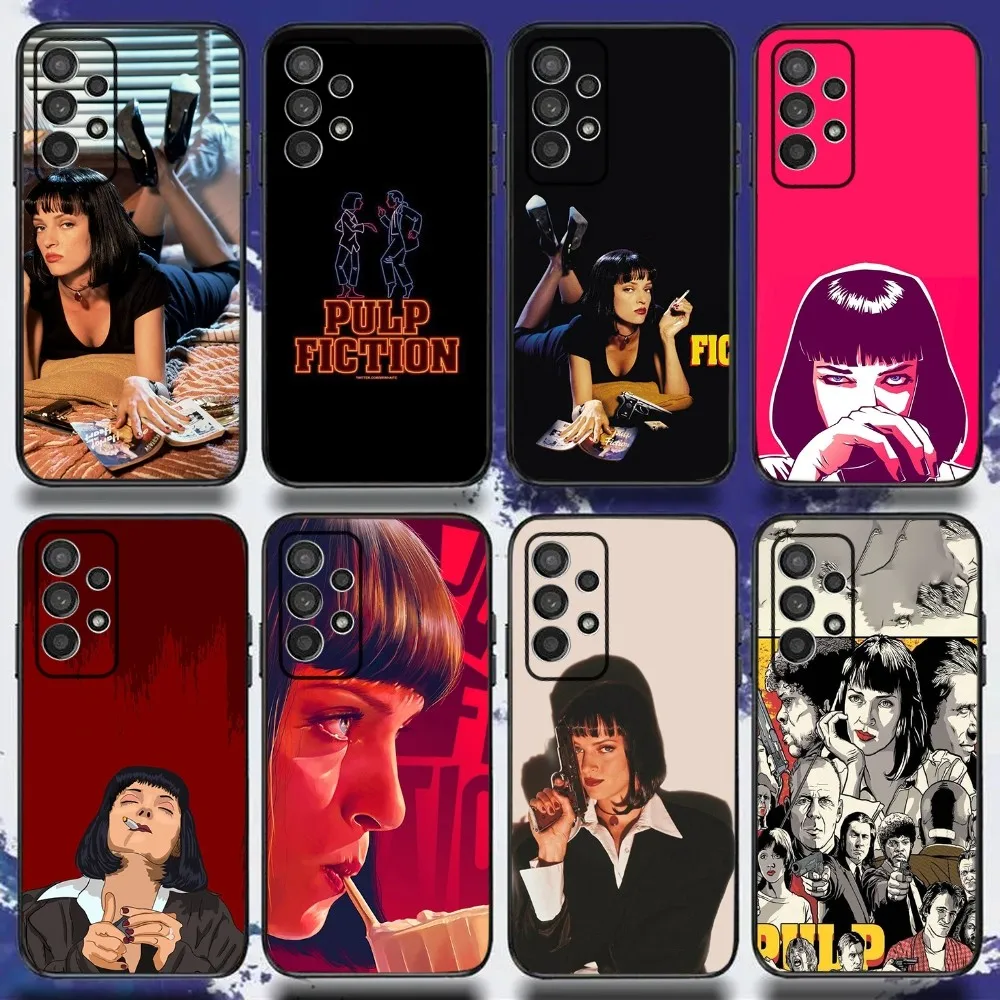 P-Pulp F-Fiction Movie Phone Case For Samsung S24,S21,S22,S23,S30,Ultra,S20,Plus,Fe,Lite,Note,10,9,5G Black Soft Cover