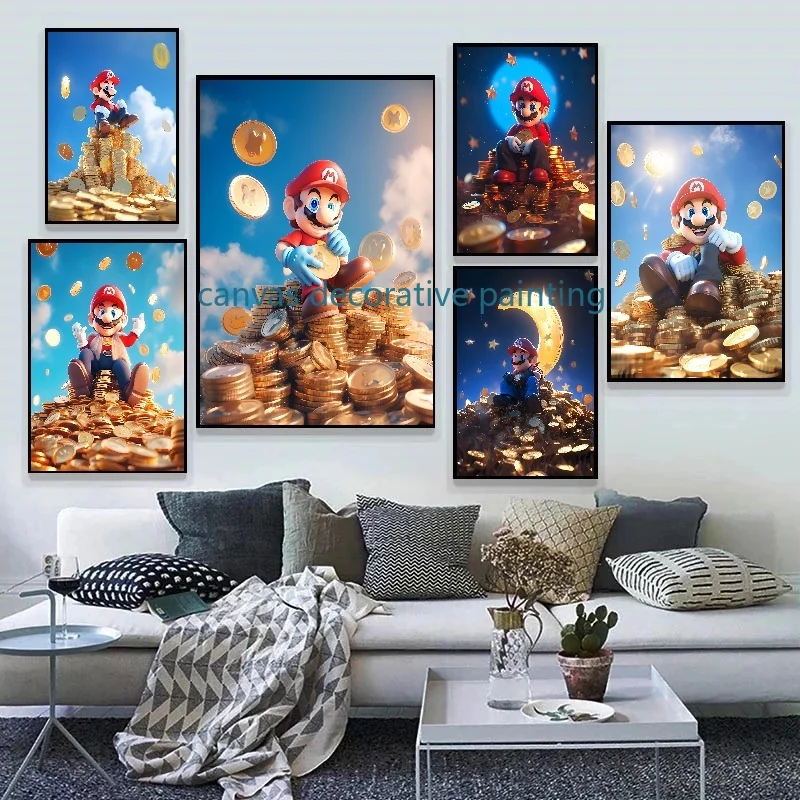 

Canvas Painting Cartoon Character Super Mario Bros HD Frameless Poster Modern Room Wall Home Decor Painting Good Quality Prints