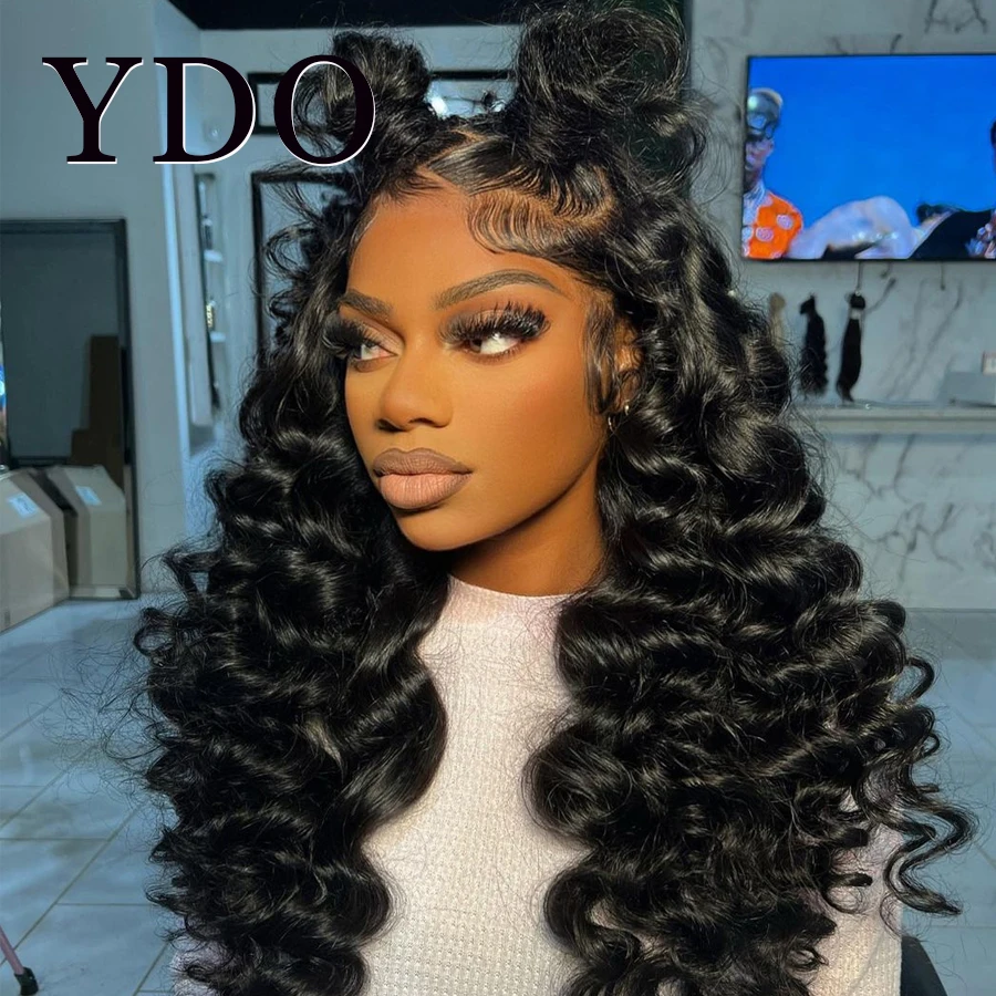 Loose Deep Wave 250% Real 13x6 HD Full Lace Frontal Wigs 13x4 HD Lace Frontal Human Hair Wig Pre Plucked Curly Wave Wigs