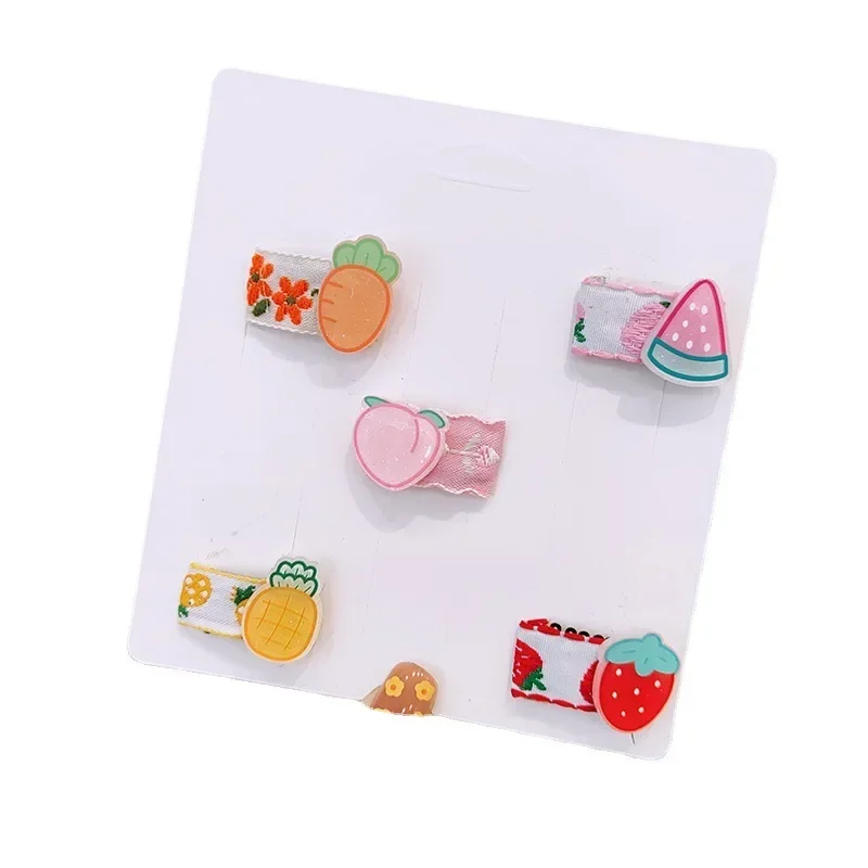 Korean 5pcs Mini Baby Hair Clip Cute Cartoon Floral Fruit Hairpin for Girls Kids Kawaii Bang Side Clip Hair Accessories