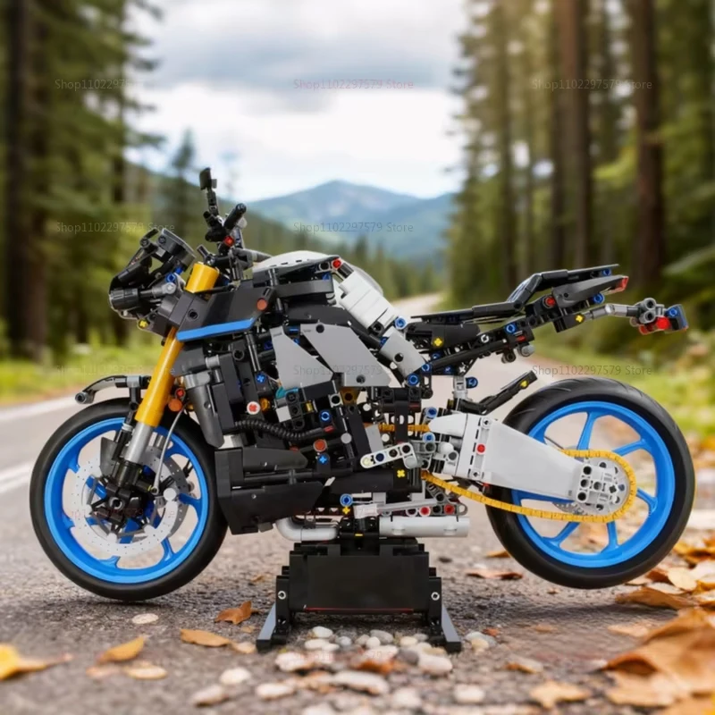 مجموعة بناء نموذج الدراجة النارية التقنية 1478 قطعة من الطوب الجذعي المتقدم هدية إبداعية للبالغين والأطفال لتقوم بها بنفسك هندسة السيارات #5