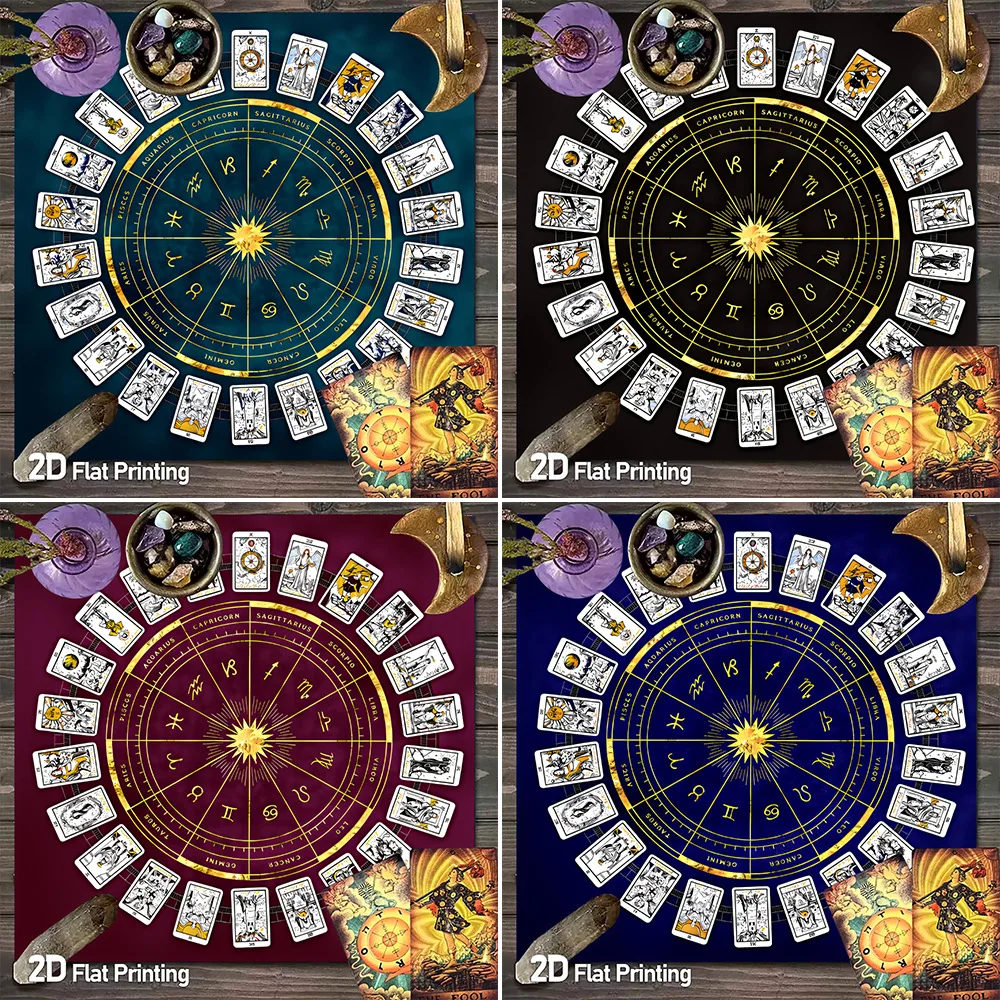 Tarot-Kartentischdecke mit geometrischen Mustern des Sternenhimmels, Kartenspiel-Dekoration, Tischmatte, Tischdecke-Dekoration, Tarot-Kartenunterlage