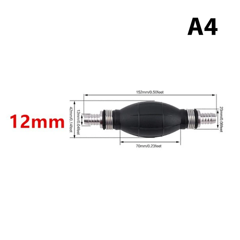 6mm/8mm/10mm/12mm Hand Brandstofpomp Lijn Rubber Aluminium Hand primer Lamp diesel olie overdracht benzine voor Auto Boot Marine Buitenboordmotor