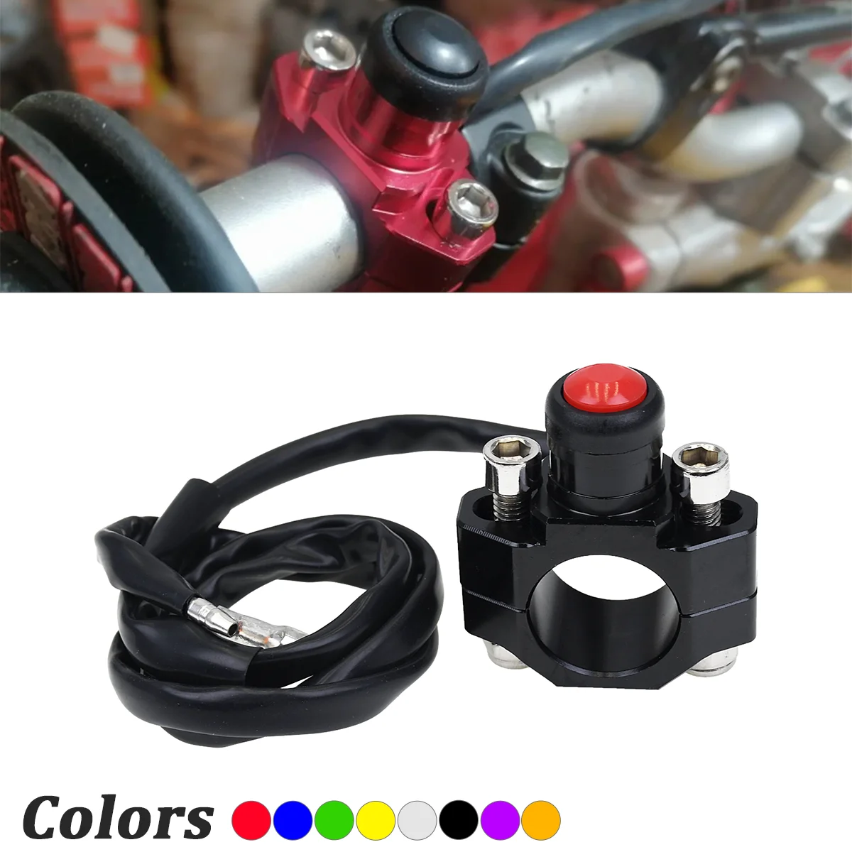 

CNC Motorcycle Universal Stop Start Kill Switch Button With Rotating Bar Clamp For YAMAHA KTM HONDA YZF WRF CRF EXC XCF 125 250