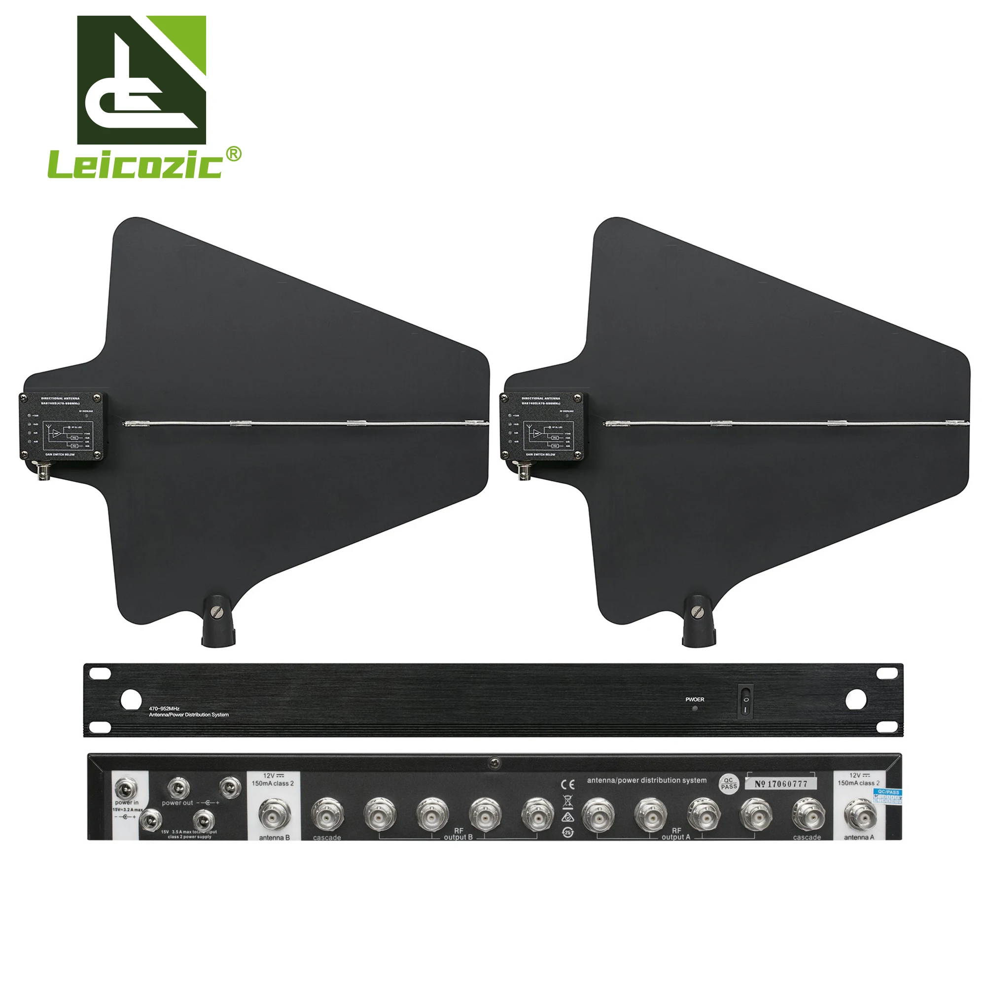 

Leicozic UA844+/LC Active Directional Antenna 5 Channel Power Distribution System Super Wideband UHF 500-950MHz For Wireless Mic