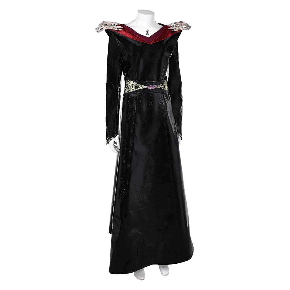 Rhaenys Cosplay Fantasia Kostüm Verkleidung für erwachsene Frauen Kleid Gürtel Halskette Krone weibliche Outfits Halloween Karneval Kleidung