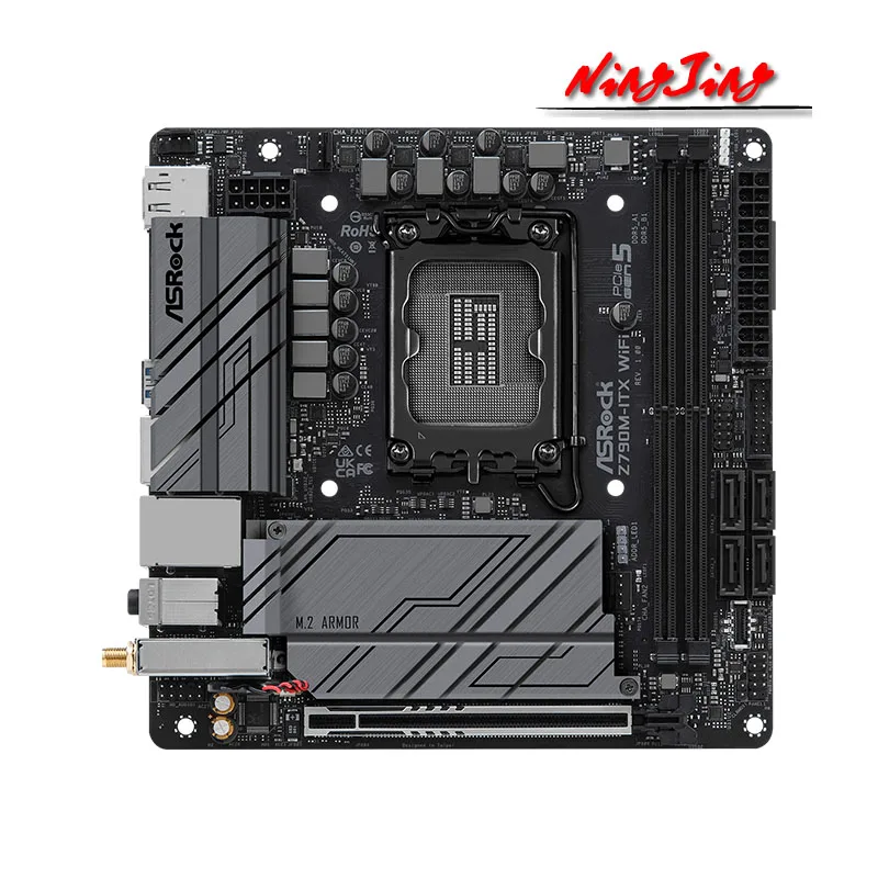 ASROCK New Z790M-ITX WiFi 6E Mini-ITX Z790 DDR5 6800+(OC) PCIe 5.0 x16 64G Supports 13th Gen & 12th Gen Intel Core™ LGA 1700 CPU