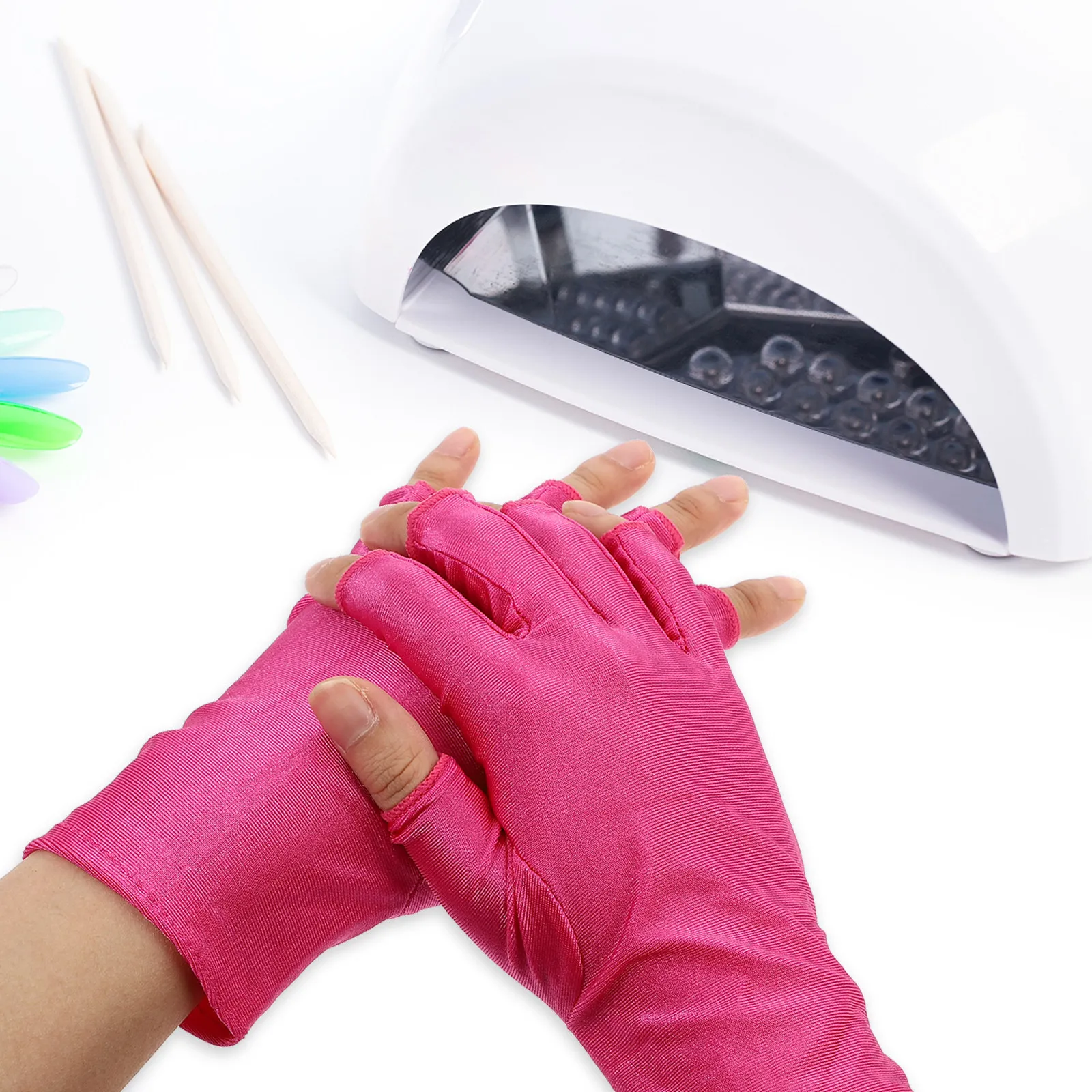 UV Protection Gloves Breathable Half Finger Sun Shield Gloves for Cycling Climbing Nail Art Outdoor Sports