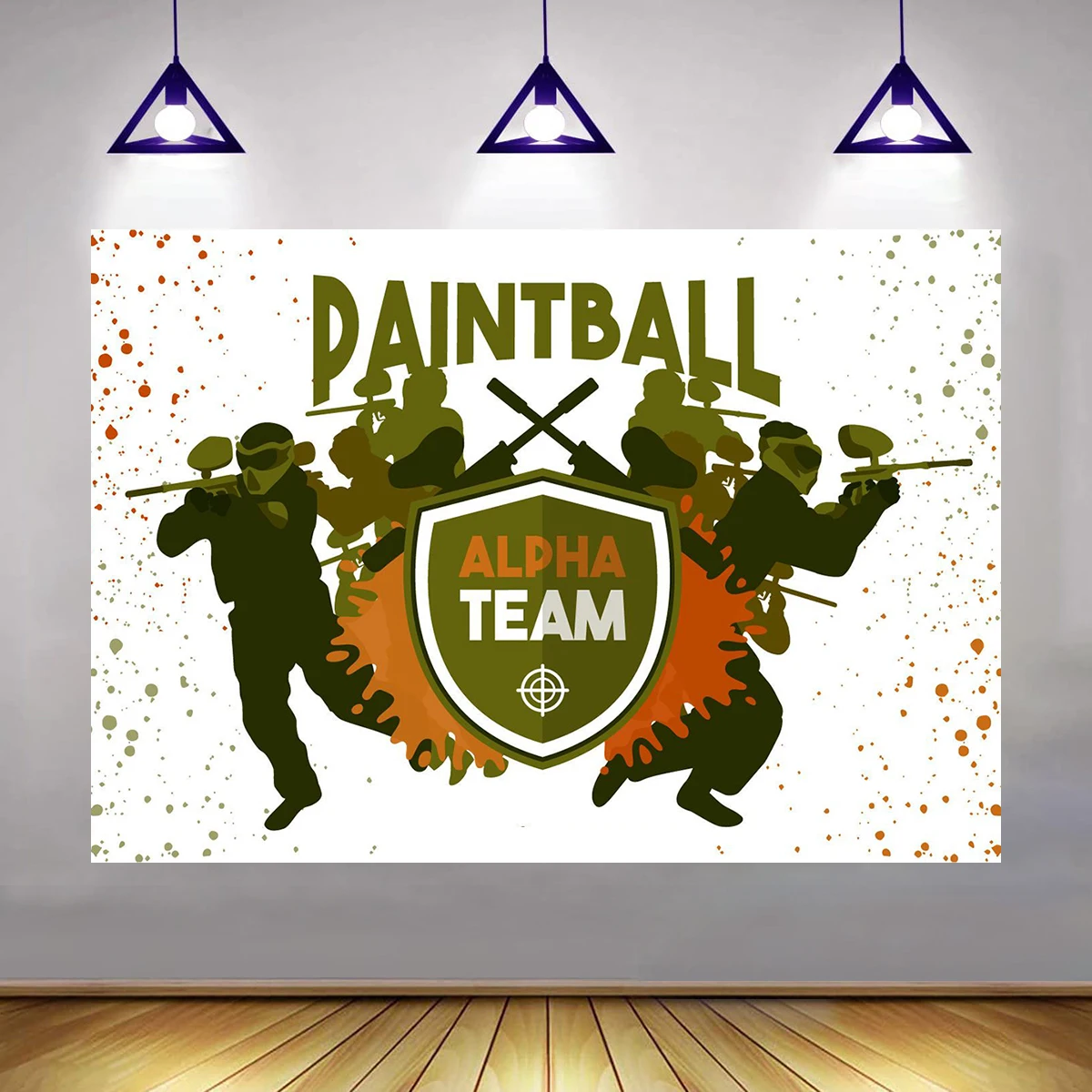 7x5ft Shooting Game Abstract Graffiti Painting Photography Background Birthday Carnival Party Paintball Team Building Banner