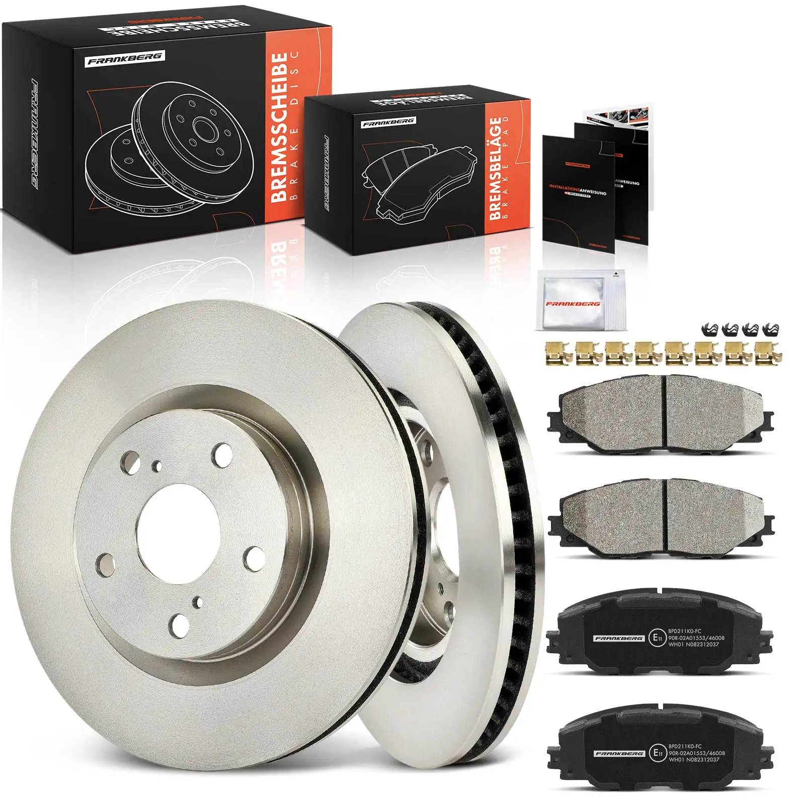 Frankberg 2x Disques de frein 4x Plaquettes de frein Essieu avant pour Toyota Auris Combi Mirai Prius Plus Van RAV 4 III IV 4351242050