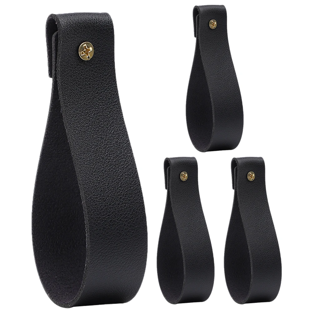 

4 Pcs Bohemian Style Curtain Rod Hooks Wall Mounted Strap Holder Black Bathroom Kitchen Bedroom Decorative Hanging